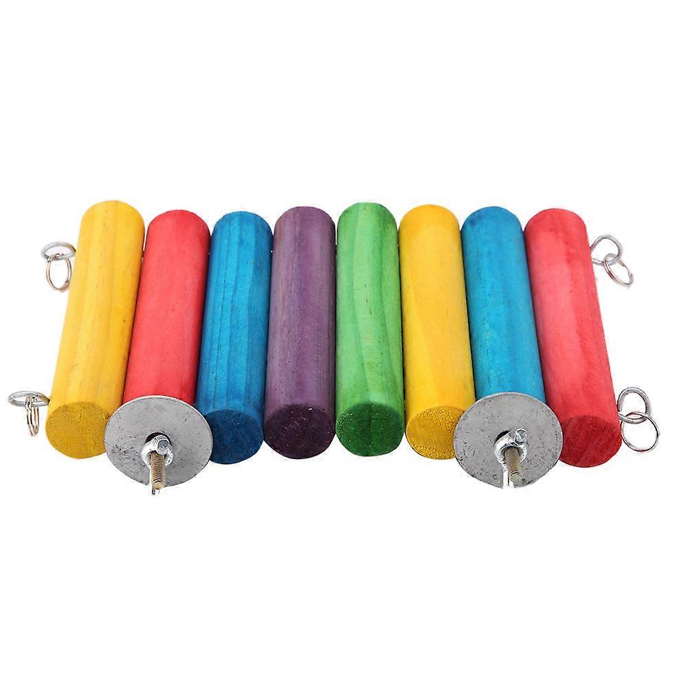 Wooden Colorful Hamster Springboard Toy Swing Parrot Squirrel Springboard Bridge Toy (Colorful)