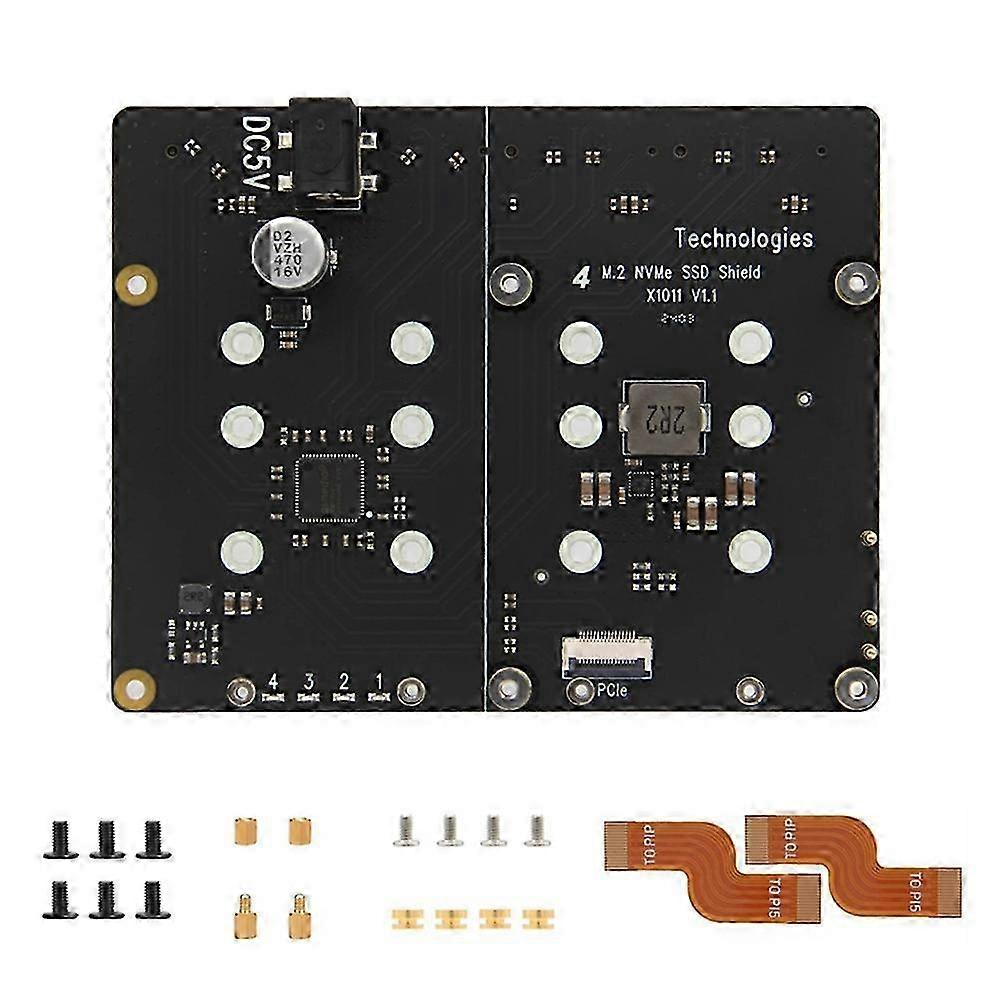 PCIE to M.2 NVME SSD Expansion Board Supporting 4xSSD for 2280/2260/2242/2230 M.2 NVME SSD