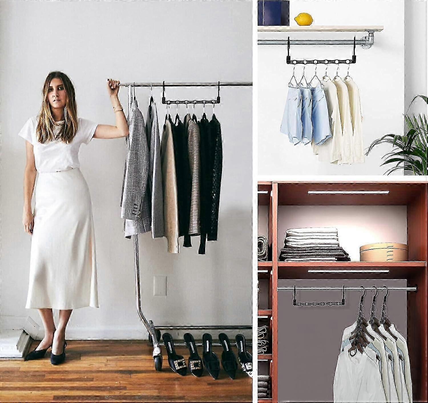 Magic Hangers, 10 Space Saving Hooks, Multifunctional Vertical & Horizontal Organizer, 360-Degree Space Saver for Clothes and Bags