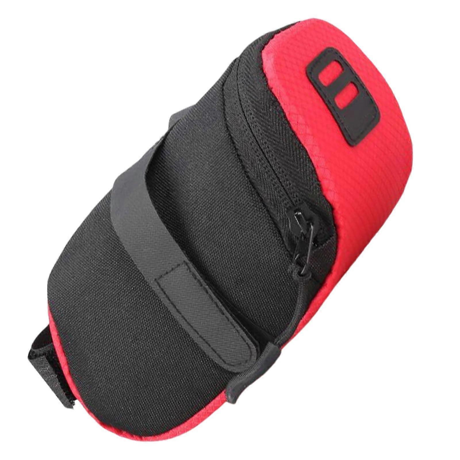Bicycle Saddle Bag Hard Shell Waterproof Rear Rack Bag Red