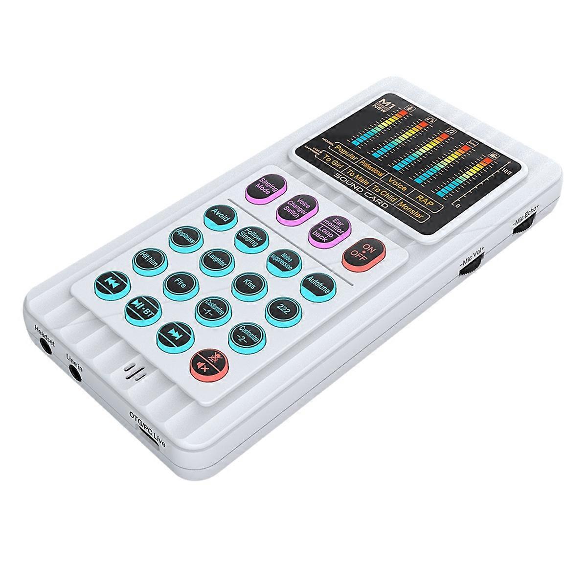 New Voice Changer Device with 8 Sound Effects Lighting Mini Live Broadcast Handheld Mic Sound Effects Machine Karaoke B