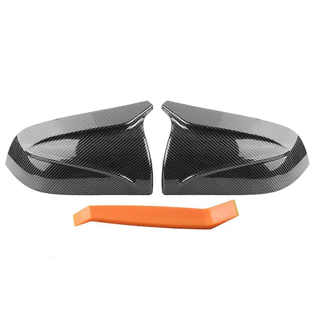 Carbon Fiber Look Rearview Mirror Cover Decor Cap Side Wing Mirror Cover Replacement for Tesla Model 3 2017-2023
