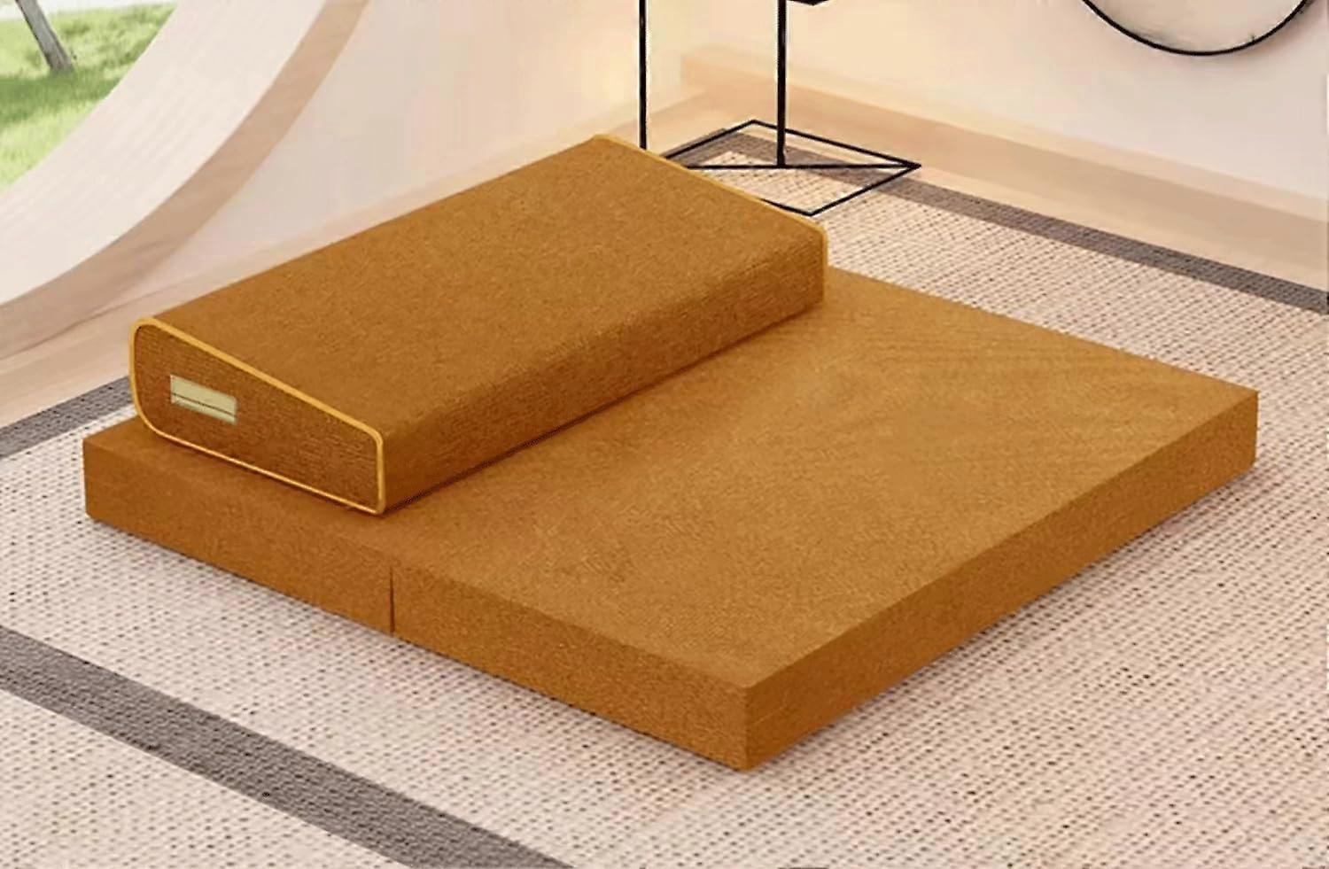 Meditation mats, futons, household folding mats, thickened fabrics (60x60cm, Earthy Yellow2)