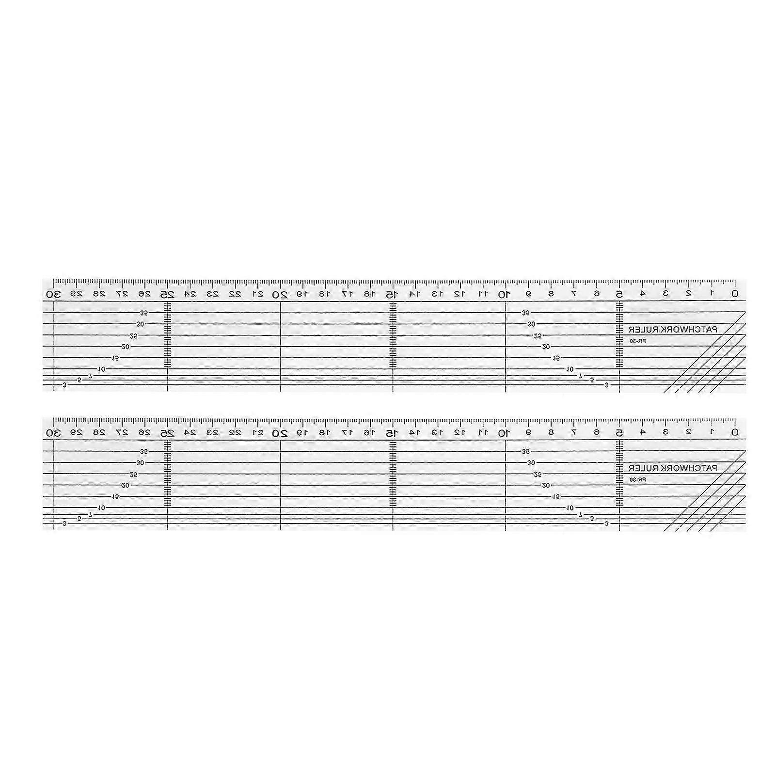 2pcs Durable Acrylic Quilting Rulers Clear Cutting Templates for Classrooms and Offices