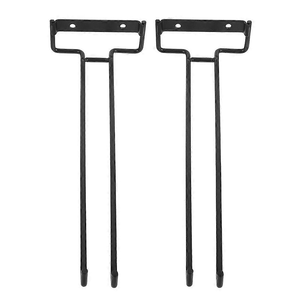 Space-Saving Wall-Mounted Glasses Rack Goblet Holder Application 30.00X10.00X2.50CM Black 2Pcs