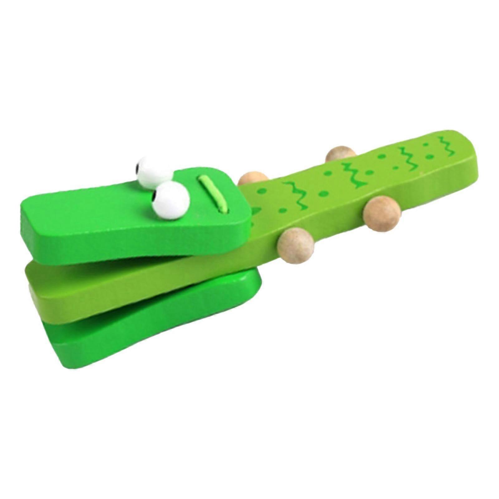 Wooden Toy Chestanet Finger Toy, Musical Finger Toy, Cartoon Crocodile Brown, Castanet Castanet Clapper, Toy for Percussion Instruments Education