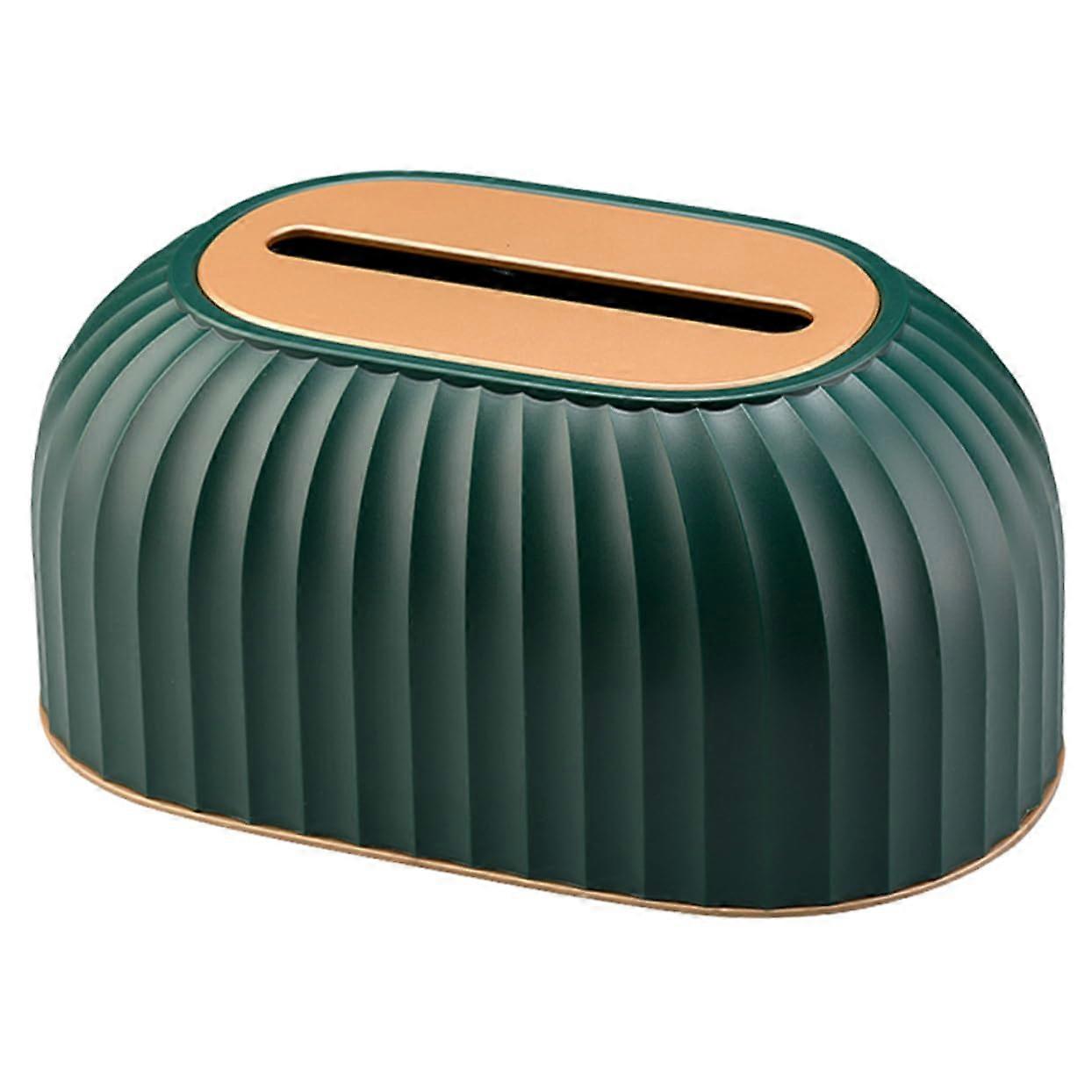 Tissue Box Cover for Tabletop Tissue Dispenser, Elegant Green Finish, Home Use, Fits Standard Tissue Boxes