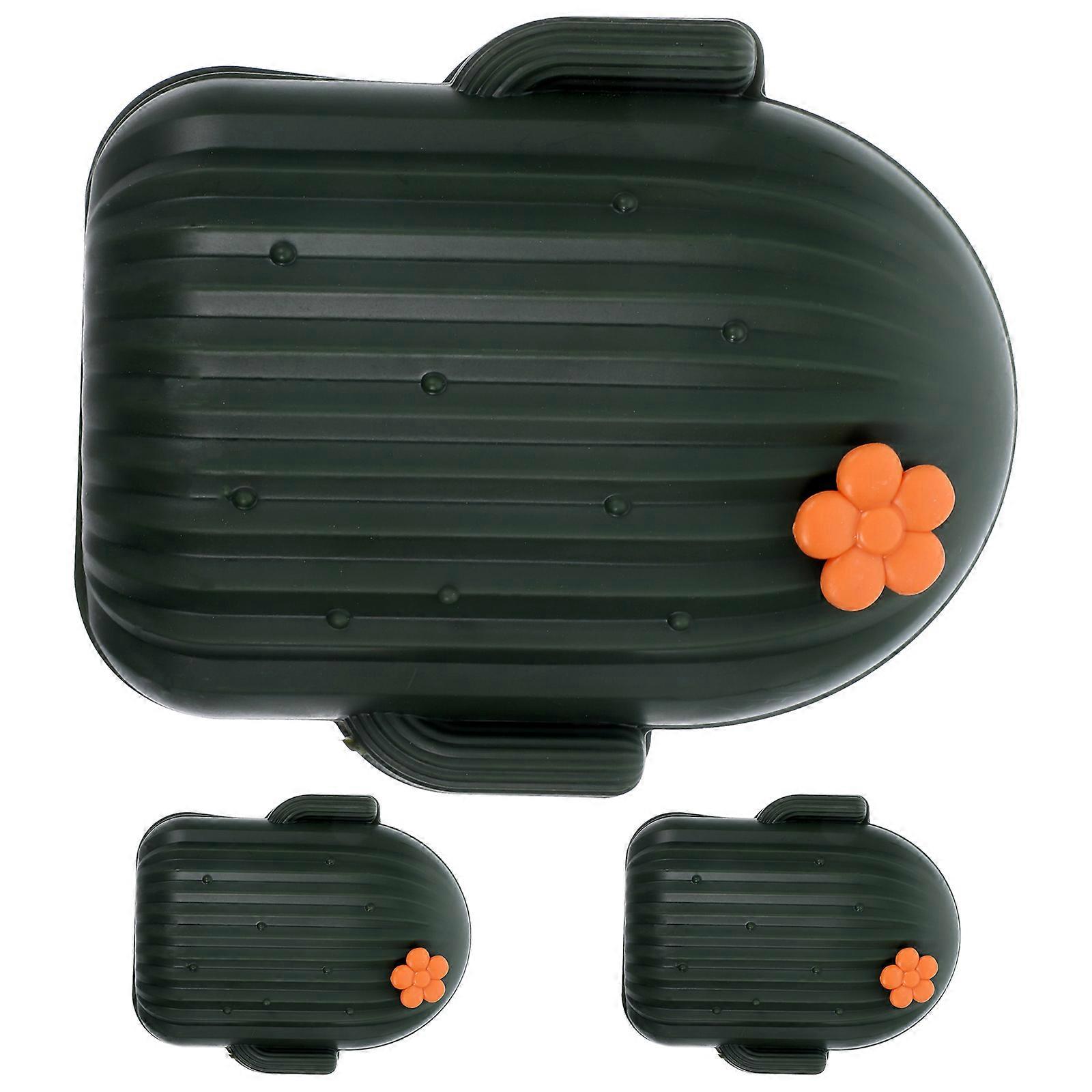 Reusedable Soap Box for Outdoor Travel Simple Practical Soap Container Olive Green 13X10.5X5.5CM 3Pcs