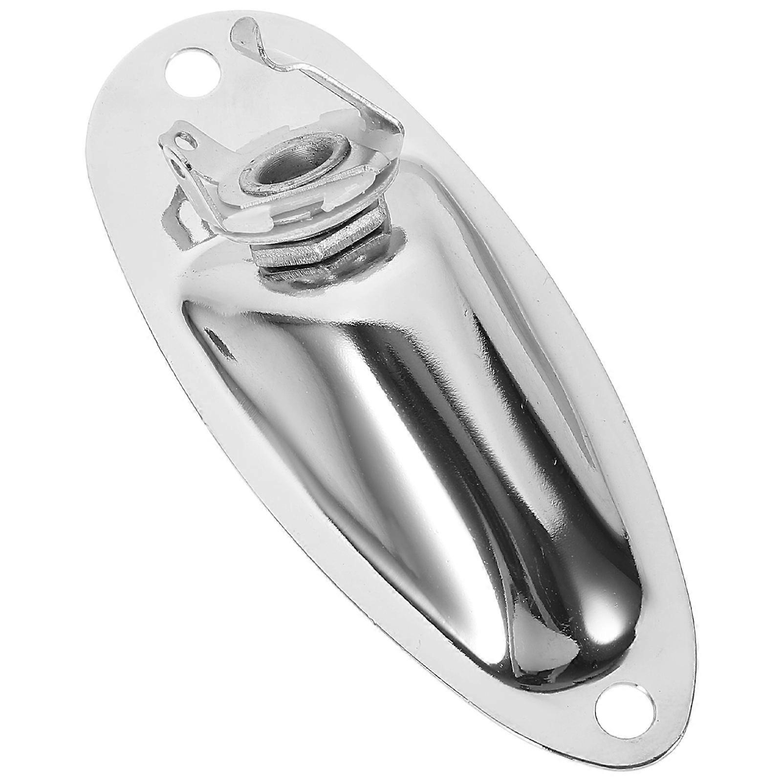 Guitar Input Jack Socket Professional Durable Easy to Install Guitarists Silver 8.30X3.30X3.00cm 1Pack