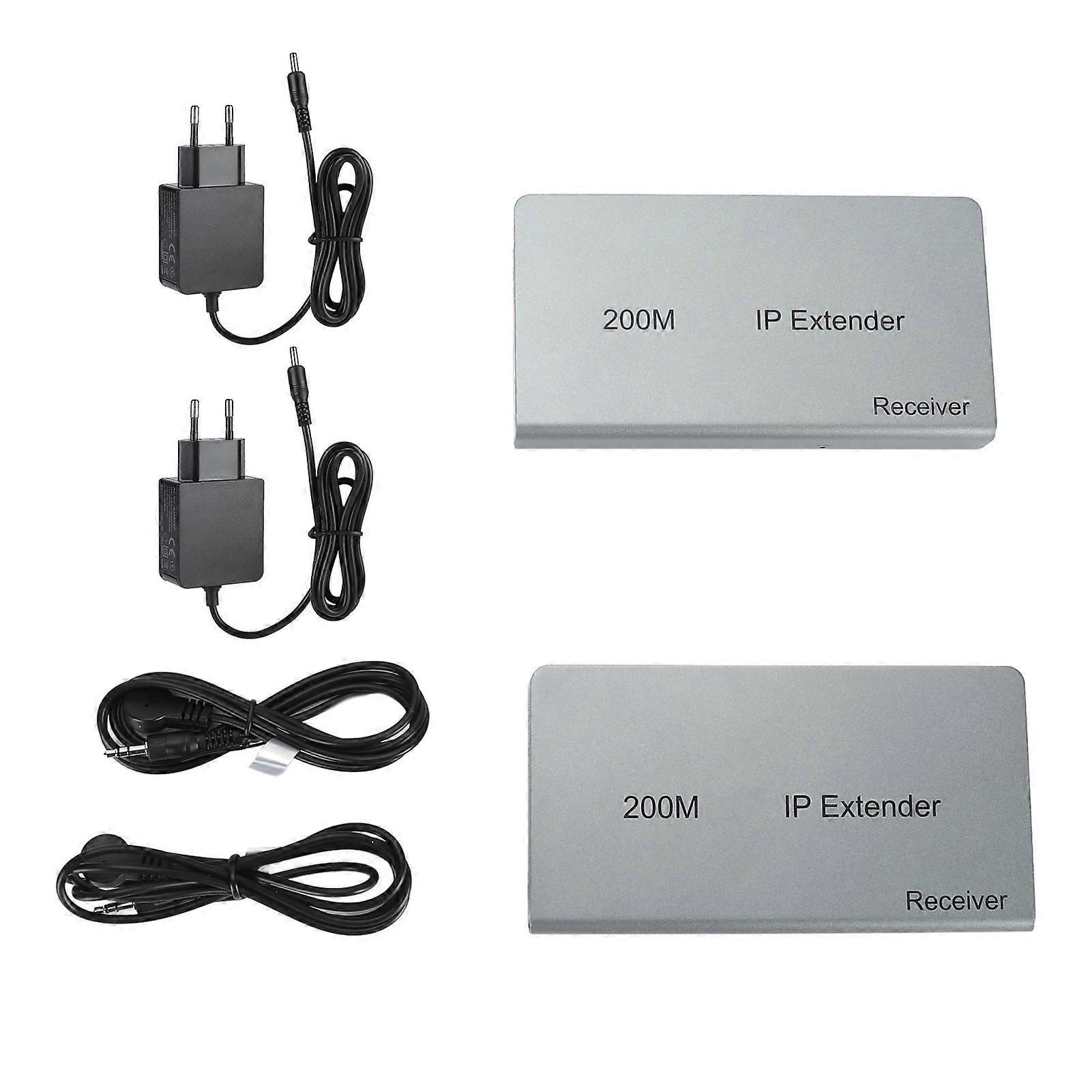 200M KVM IP Extender, HDMI Over Cat5e/Cat6, USB, Plug & Play, EU Plug, Low Latency