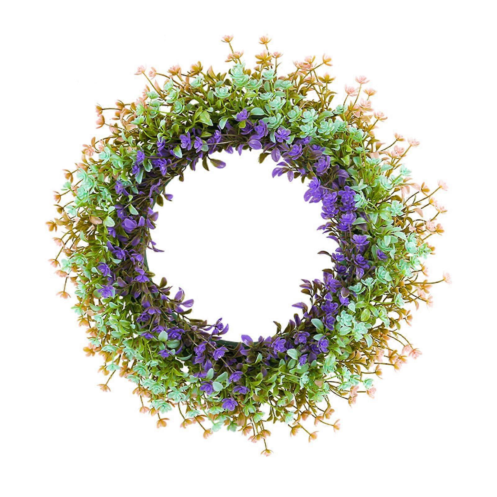 Artificial Wreath Hanger for Door, Wall, Window Decoration - Spring Flower Banner for Farmhouse and Garden