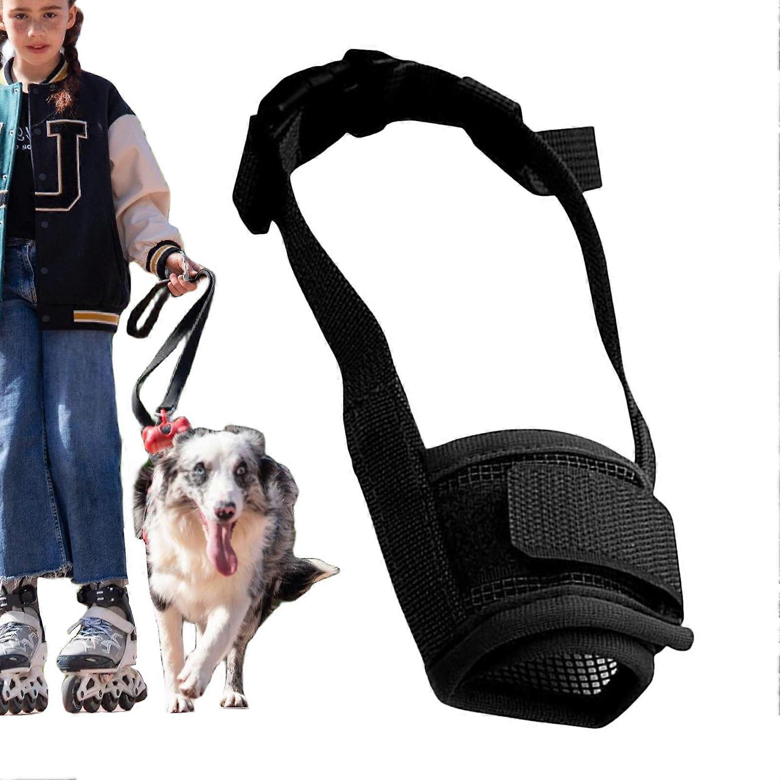 Mesh Dog Muzzle - Breathable Soft Air Mesh Muzzle for Short-Nosed Breeds Like Bulldogs and Pugs, XL Size, Cage Muzzle Cover