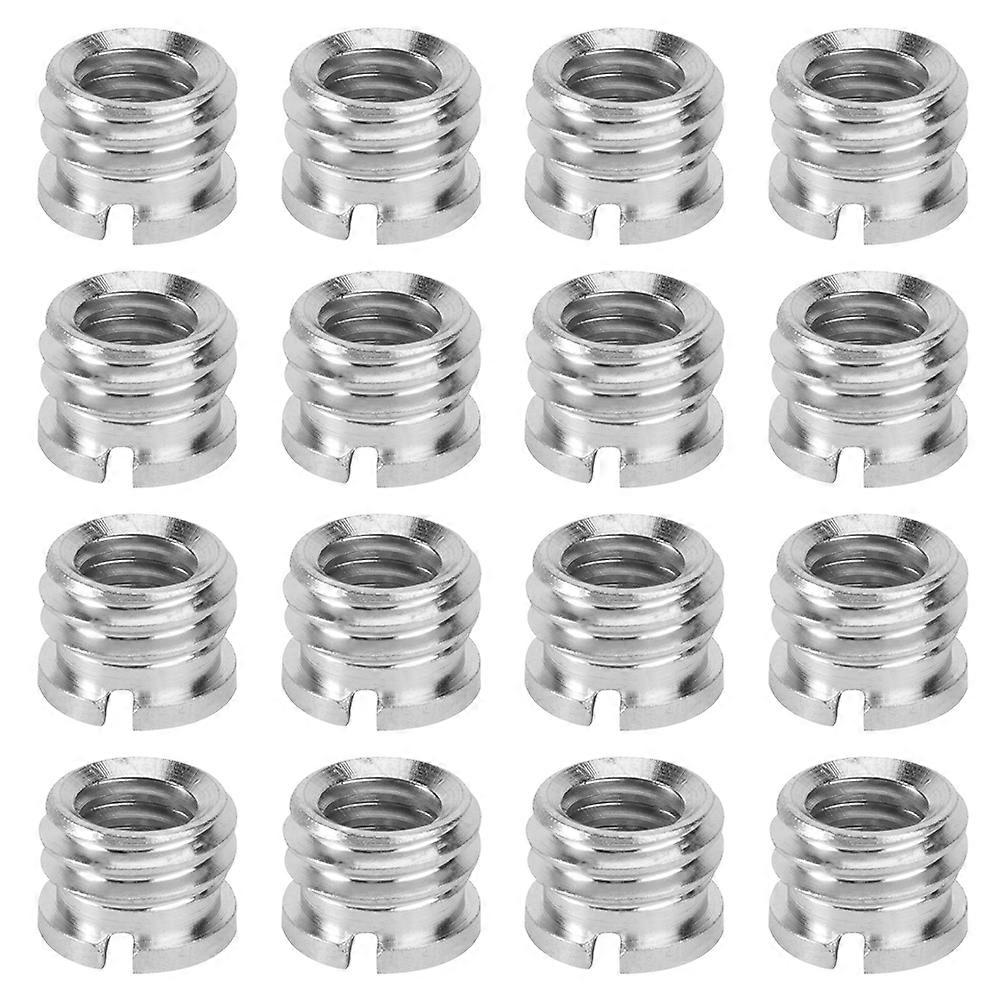 Microphone Stand Accessories for Photography 1/4 Inch to 3/8 Inch Adapter Silver 0.7x0.7x0.1cm Iron-Plated Chrome Installing Cameras 20Pack