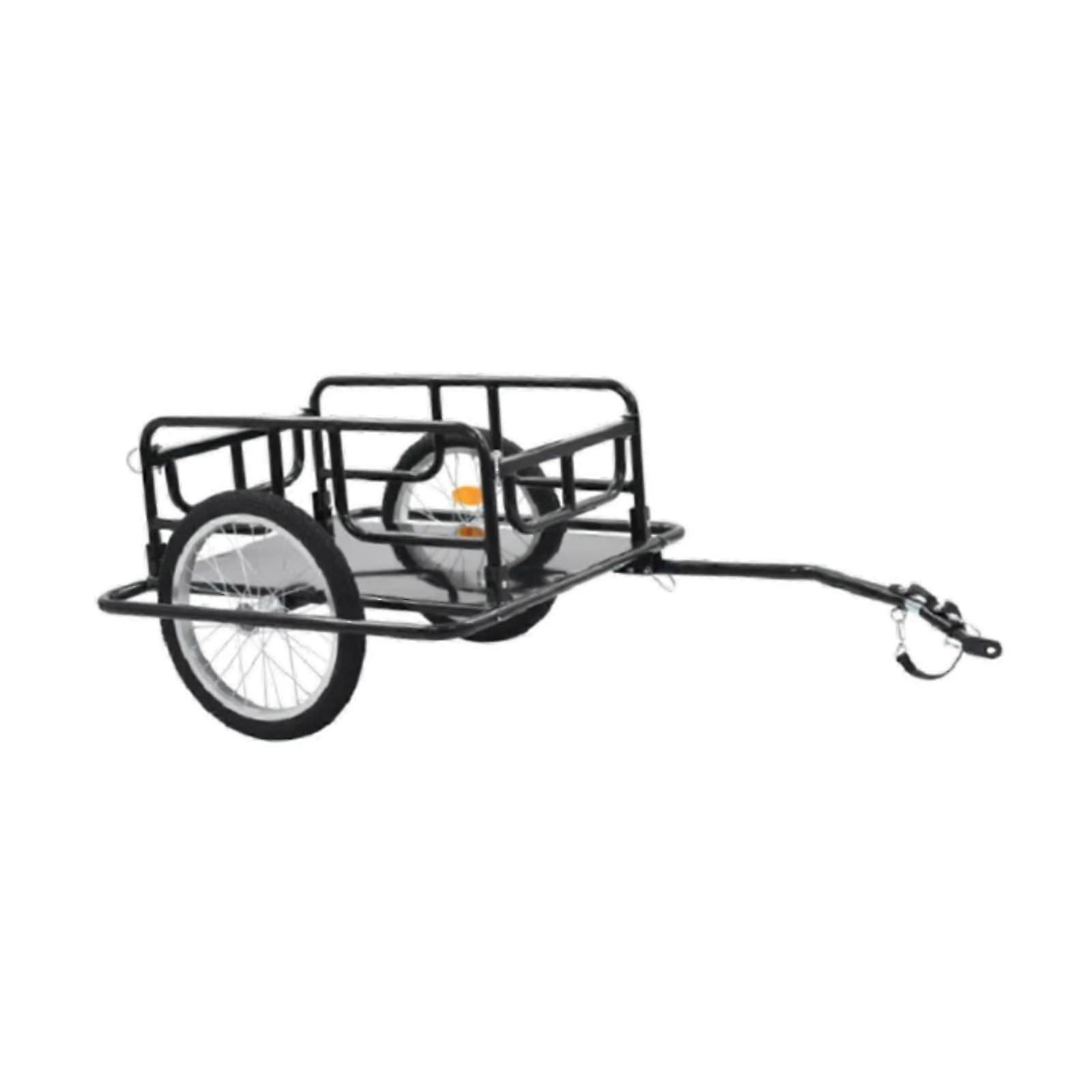 Bicycle Luggage Carrier Cart Metal Frame Generic Accessory Black 39cm Wheels 136x76x50cm