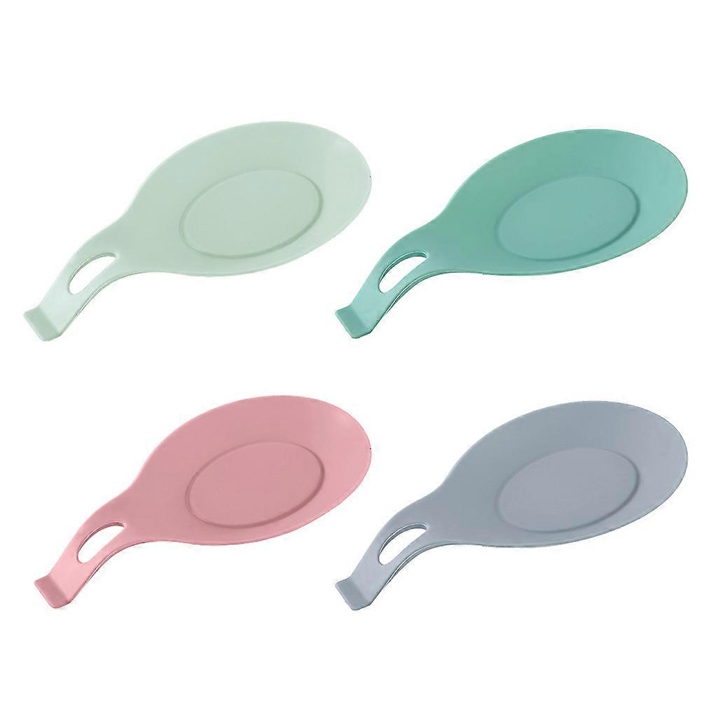 Multipurpose Spoon Rest Mats Nonslip Silicone Kitchen Spatula Rest 4Pcs