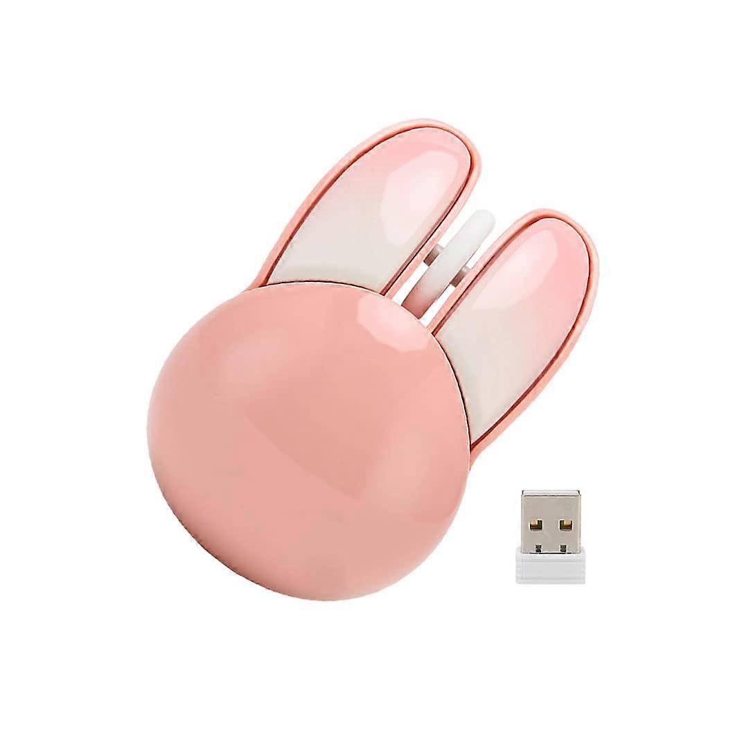 M6 Wireless Mouse, 2.4 GHz USB, 1200 DPI, Small Lightweight Ergonomic Rabbit Style, Windows Compatible, Sakura Pink