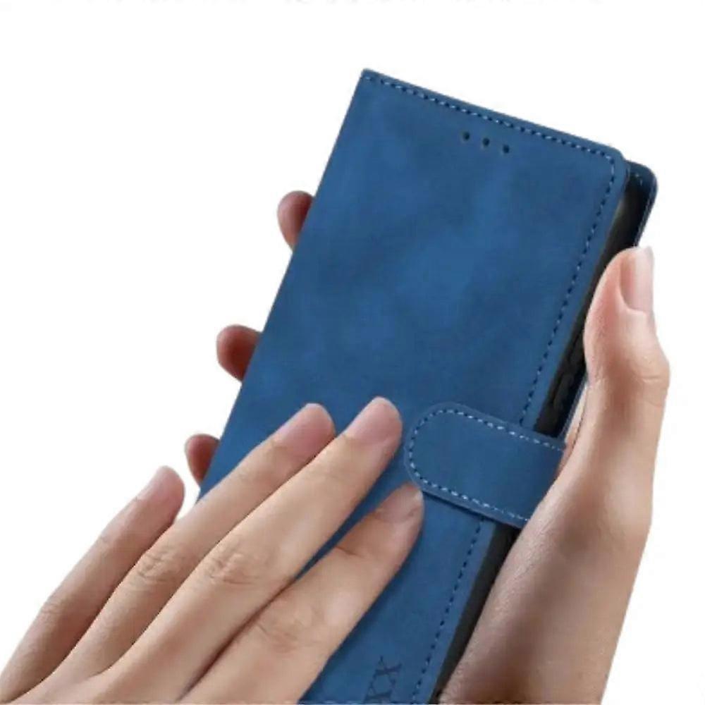 Magnetic Wallet Case For Samsung Galaxy (blue)