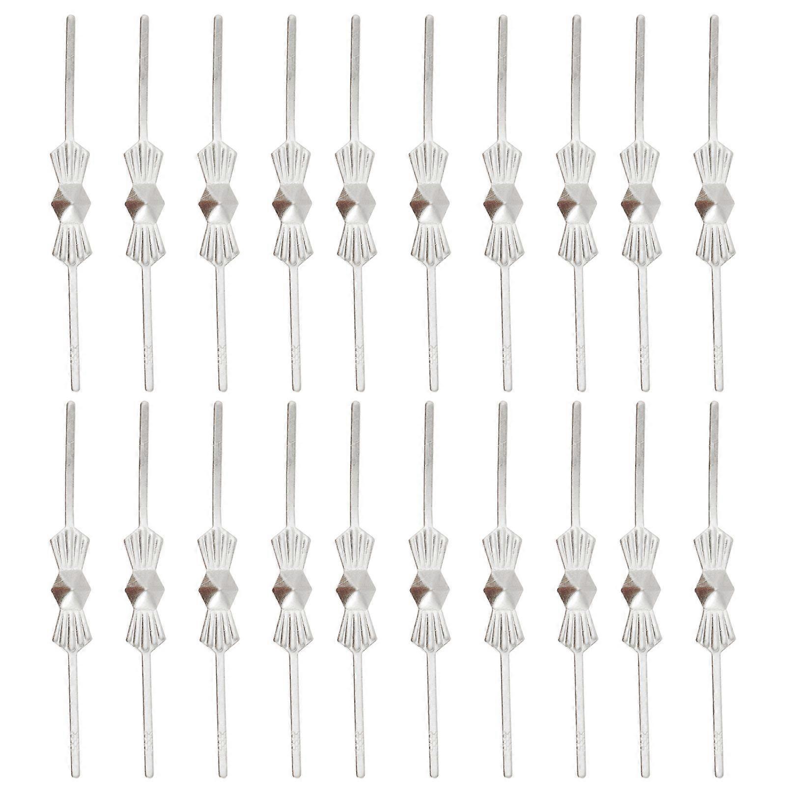 200pcs מחברי נברשת מתכת הידוק סיכת פפיון קריסטלים חלקי חרוזים