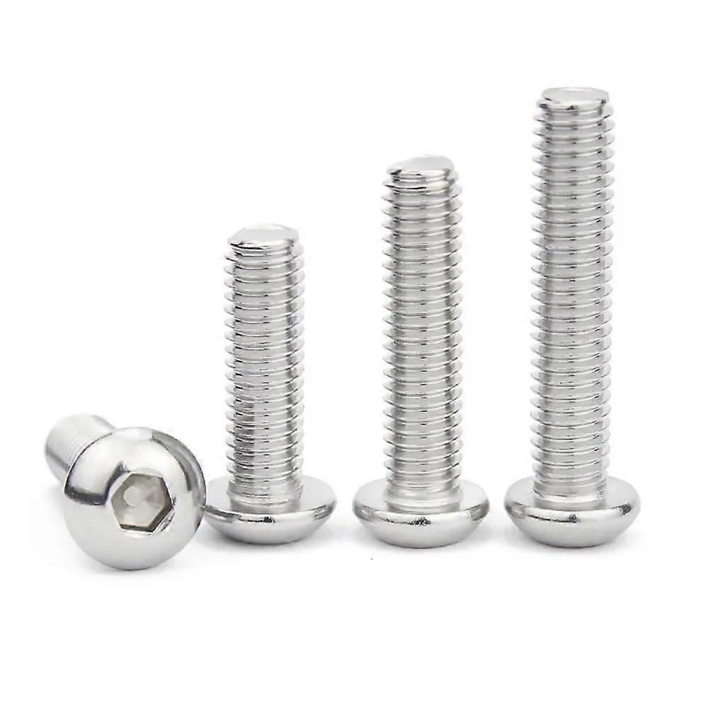 304 Round Stainless Steel or Black Hex Socket Button Head Cap Screw M2 M2.5 M3 M4 M5 M6 M8 (304, 18MMM2.5(50PC)) 18MMM2.5(50PC) 304