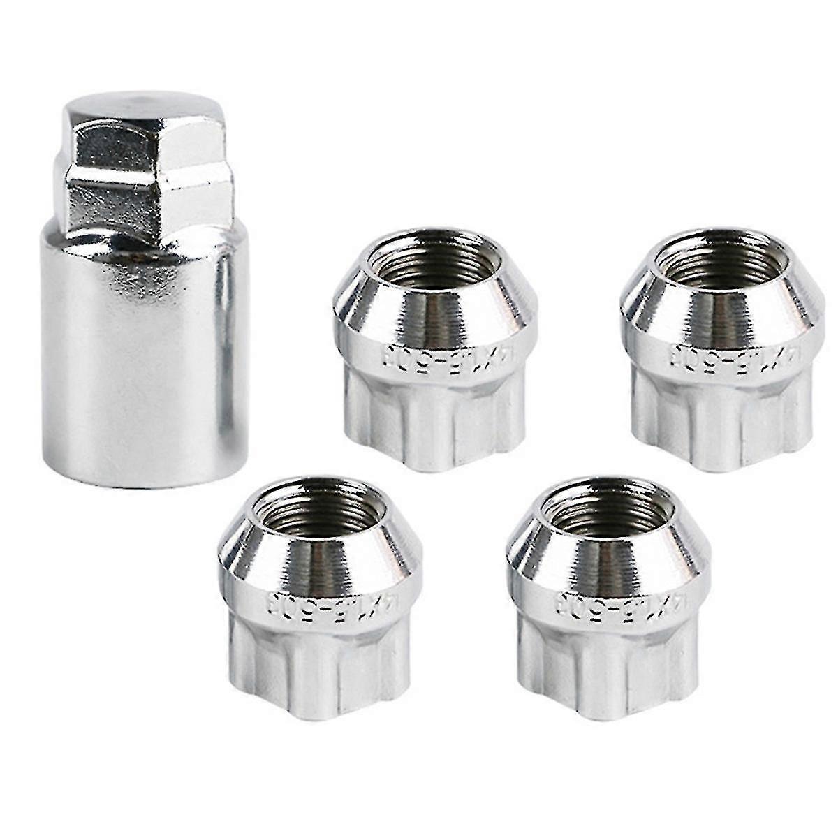 suitable for tesla model s/3/x/y 4pcs chrome m14x1.5 anti-theft wheel lock lug nut cone seat wheel locks with keys