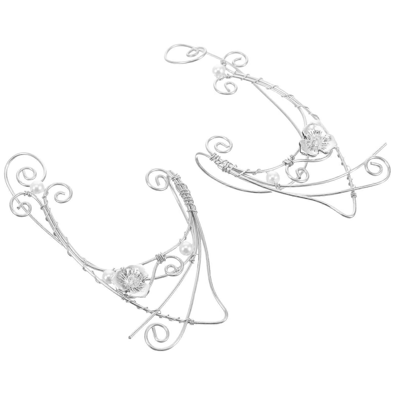 Retro fülmandzsetta csipesz fülbevalók, nem átszúró fülhorgok nőknek, cosplay kiegészítő ajándékkészlet 2 db-os