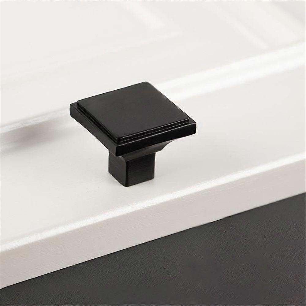 BR06 Solid Brass Cabinet Drawer Pulls 34 x 28mm Wardrobe Handles Single Hole Knobs