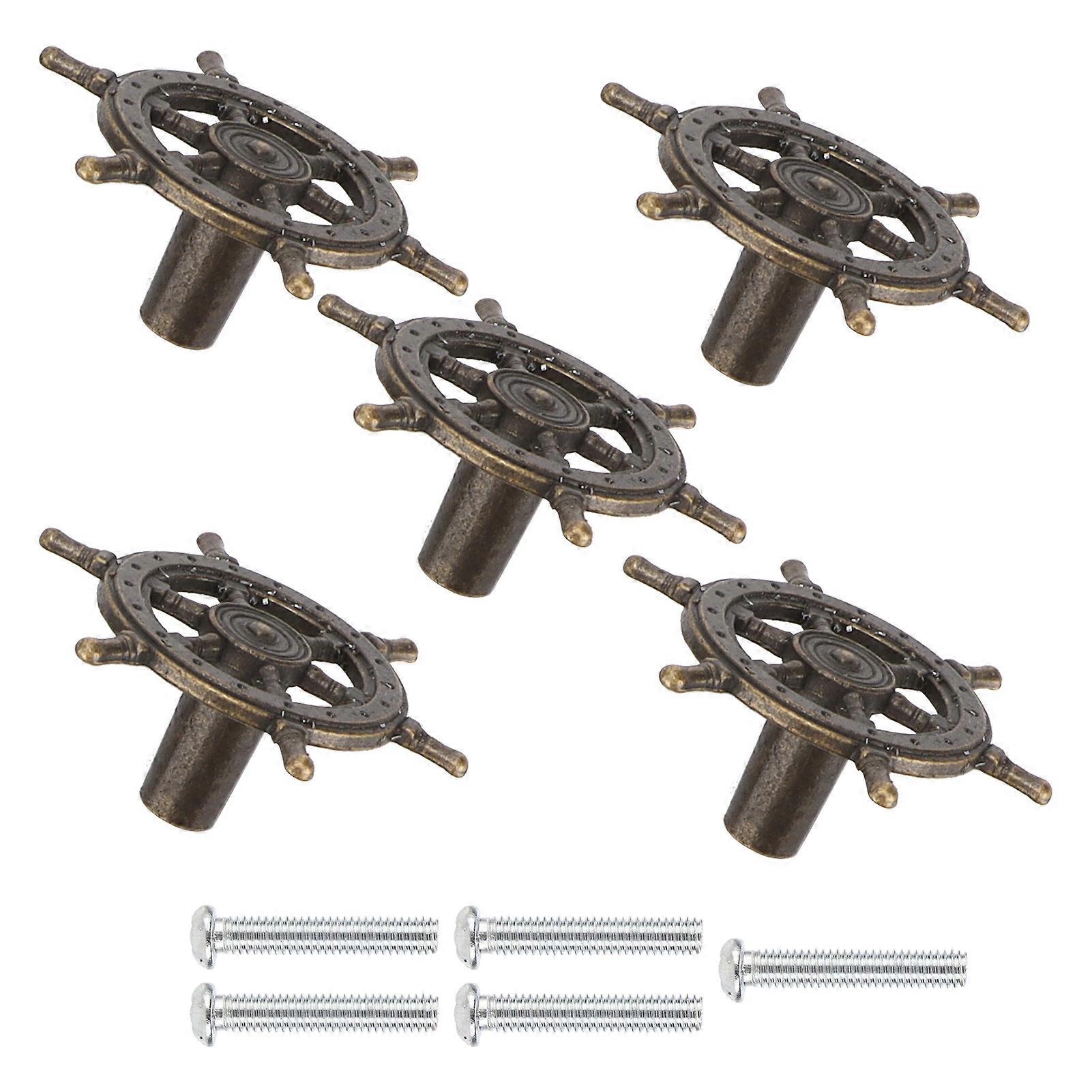 Handles Alloy Single Hole American Retro Steering Wheel Shape Wardrobe Door Drawer Pulls