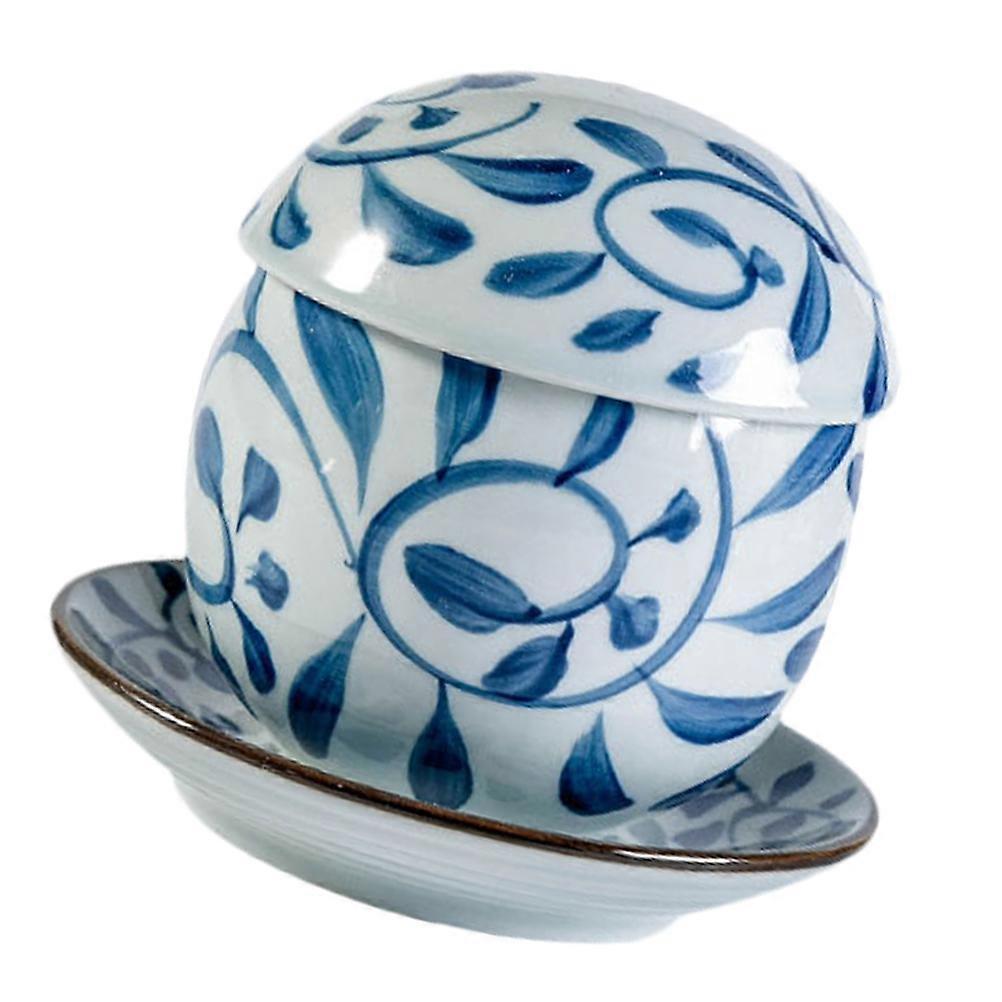 Household Steam Bowl Multi-Function Stew Pot Restaurant Use Blue 10.5X10.5X9.5CM Stewing 1Pcs