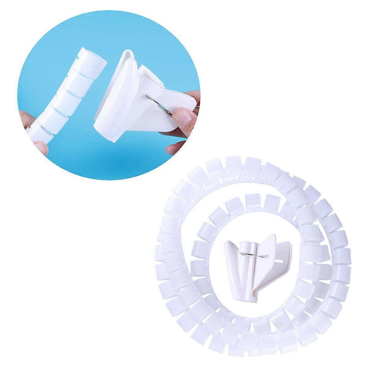 Cord Management Sleeve White Cable Organizer for Power Cords, Easy Adhesive Installation, Keeps Wires Tidy and Organized