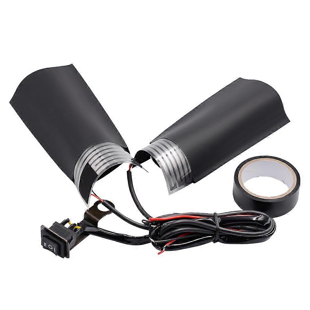 Heating Handlebar Pad for Motorbike Use Black PET Material ThreeSpeed Adjustable Switch 12V DC Input Fits All Motorcycles