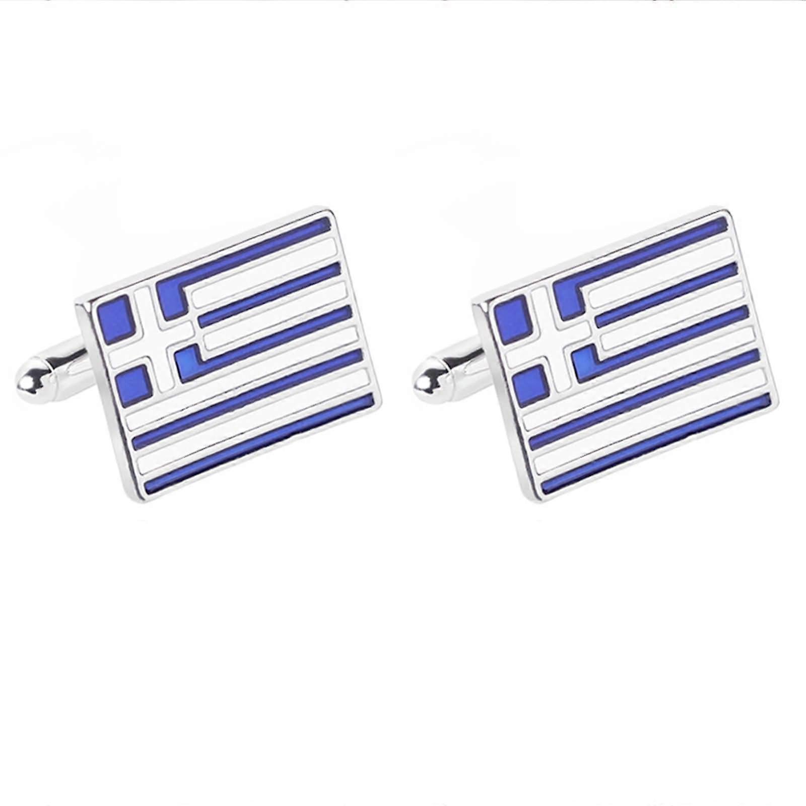 Tie Clips & Cufflinks for Men Rectangle Tie Clip Cufflink Set With Stripes Silver Tone Metal Standard Size