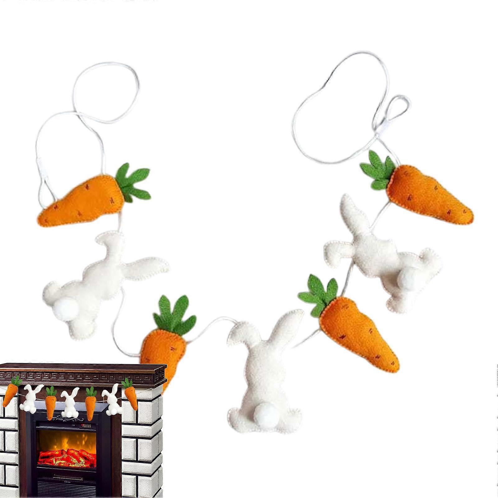 Cute Easter bunny ornaments, soft plush tree decorations, cartoon carrot ornaments