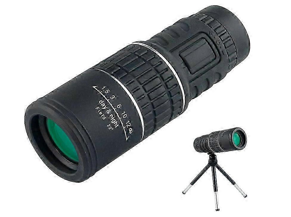 30x52 Compact Monocular Telescope with Smartphone Adapter,High Power Monocular for Hiking,Travelling,Bird Watching,Hunting,Concert(Black)