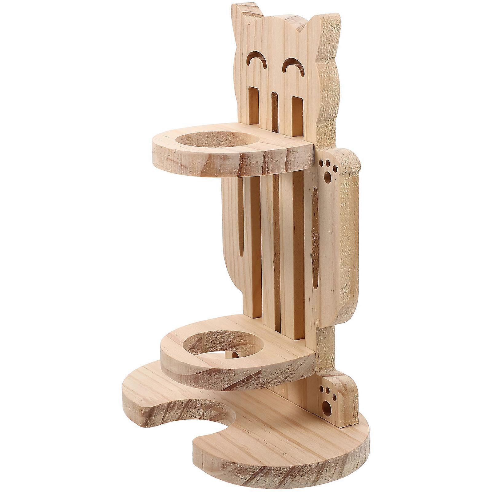 Hamster Water Bottle Holder Wooden Animal Shaped Rack Home Use Keeps Home Clean and Dry 1Pack