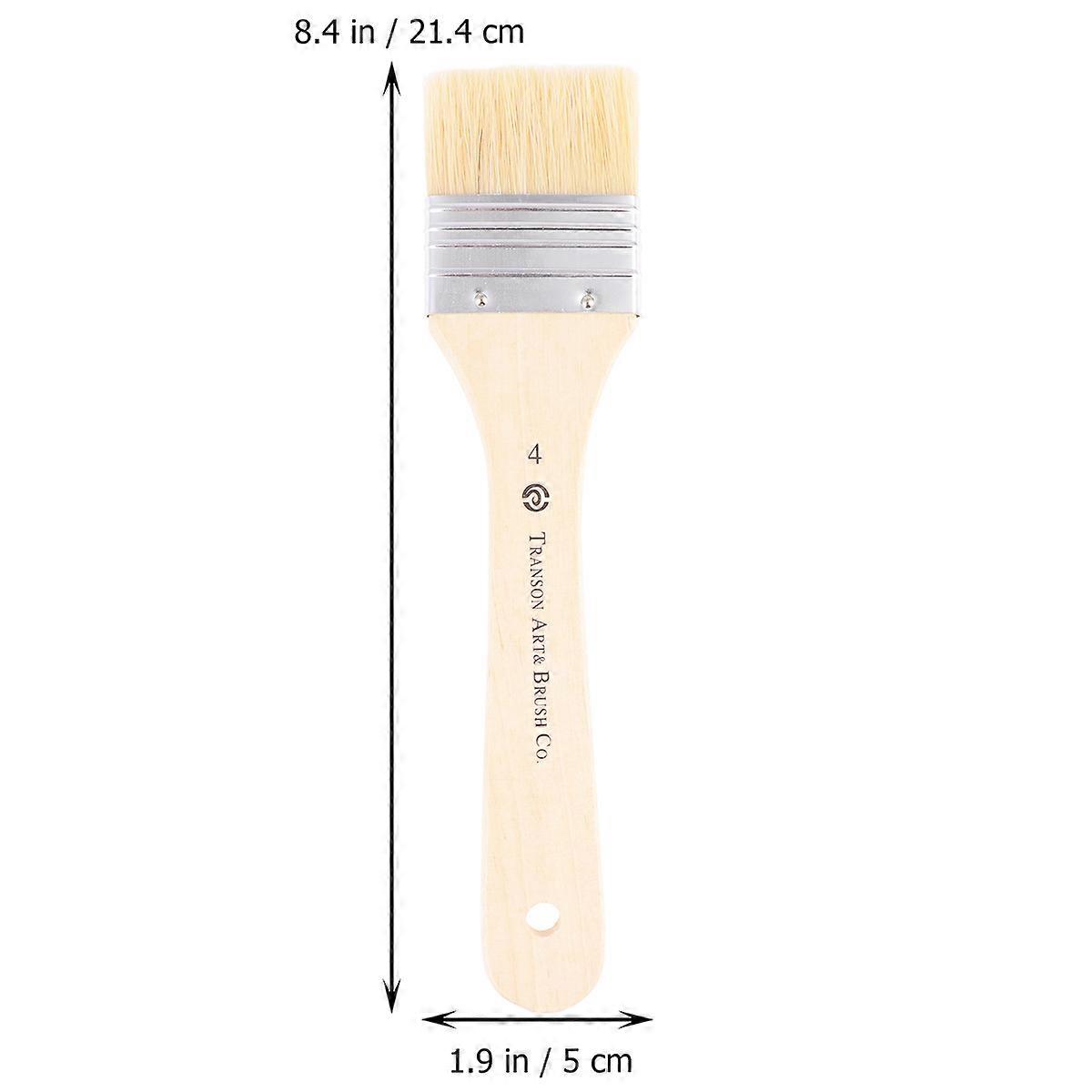 Painting Accessories Large Size Bristle Brush for Desk and Wall Art Projects Suitable for Various Techniques Lightweight Handle 2Pcs
