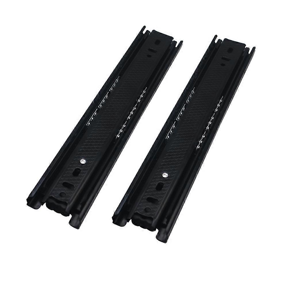 Slide Rails Quiet Drawer Slides Furniture Drawer Slide Rails Kitchen Cabinets Black 2Set
