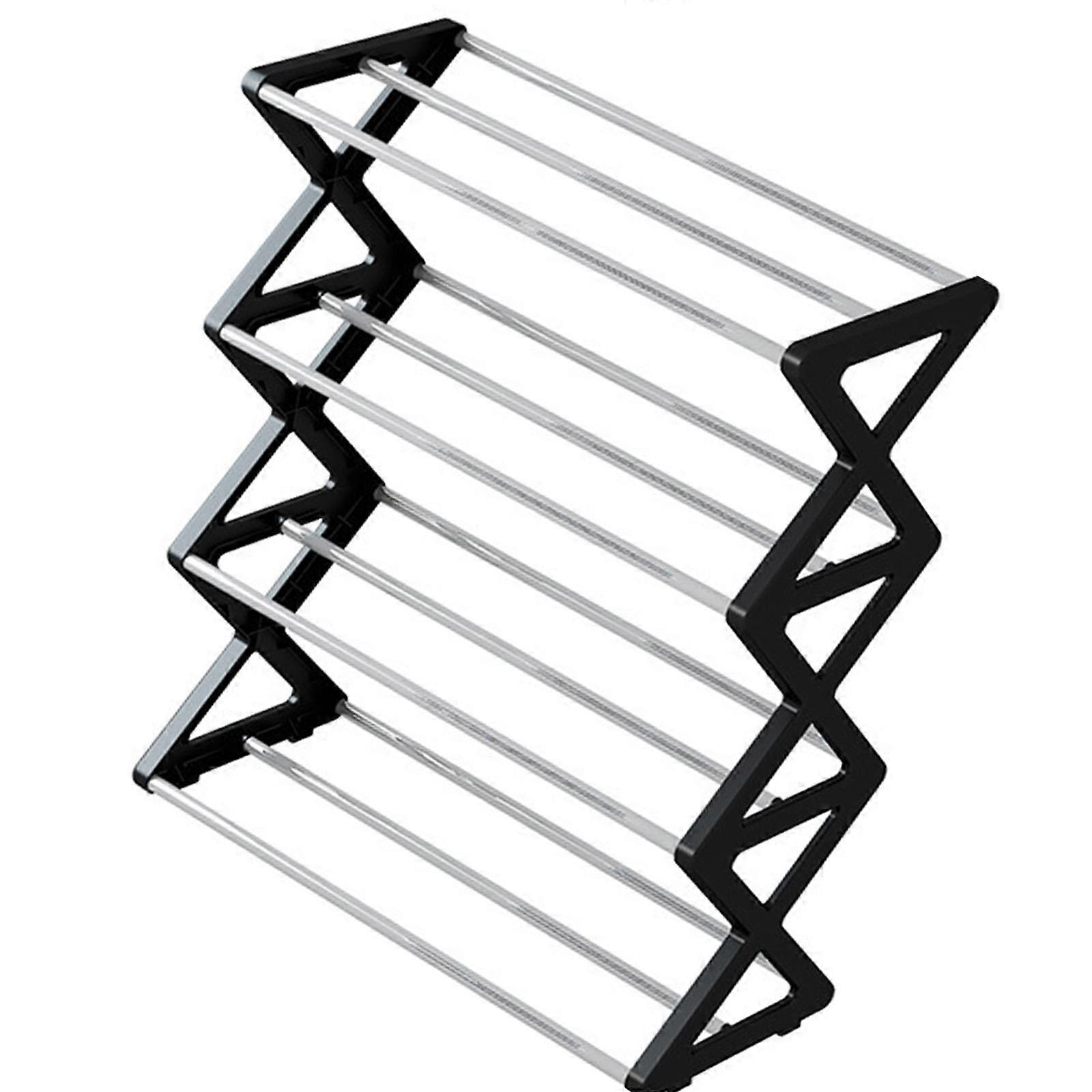 4 Tiers x Shaped Shoe Rack Organizer 16.5x7.3x19.5inch Easily Install Modern for