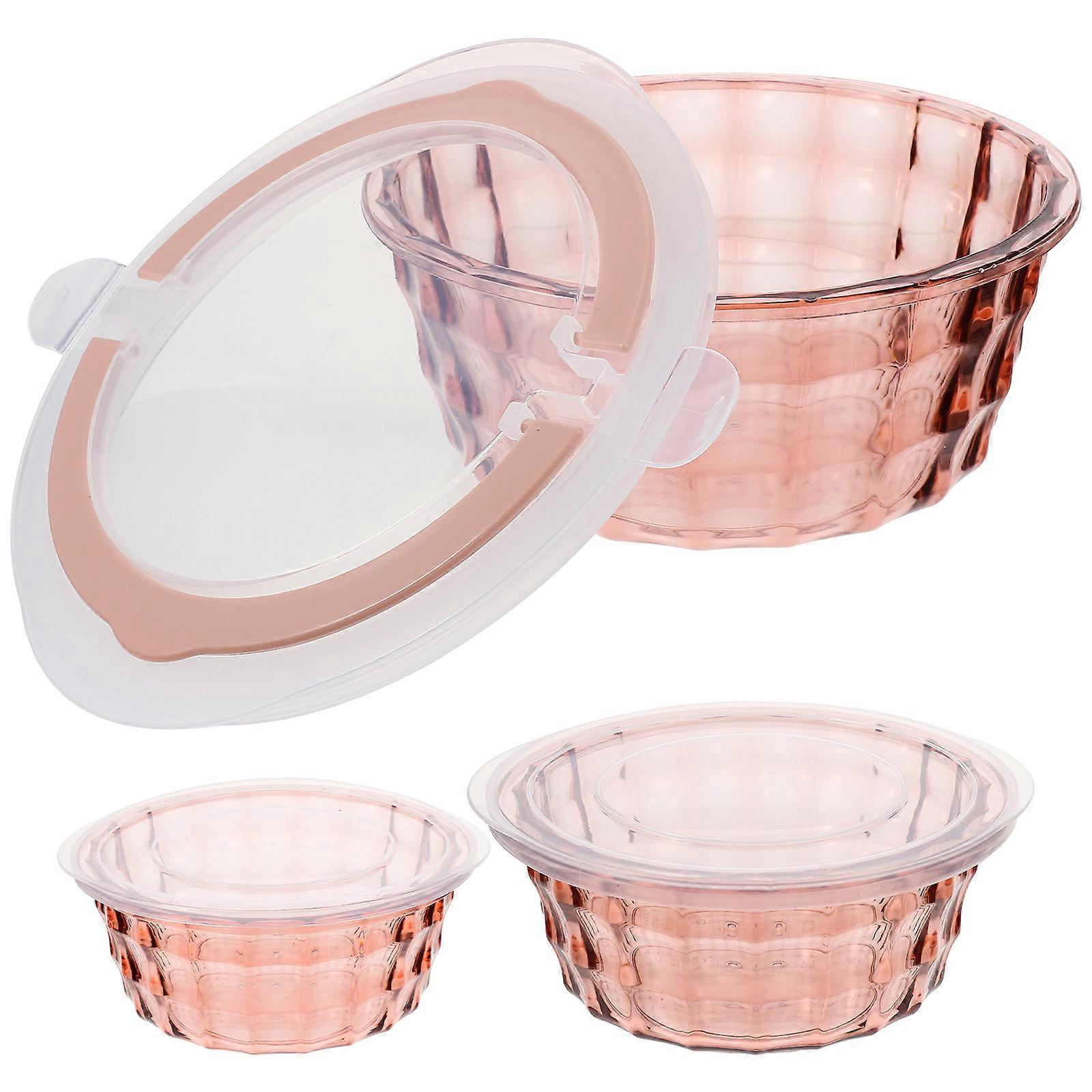 3Pcs Salad Mixing Container Snack Storage Food Holder Vegetable Organizing Box