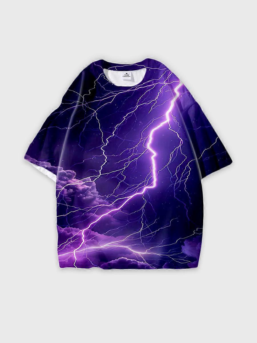 T-shirt round neck Pattern loose short sleeve B1413