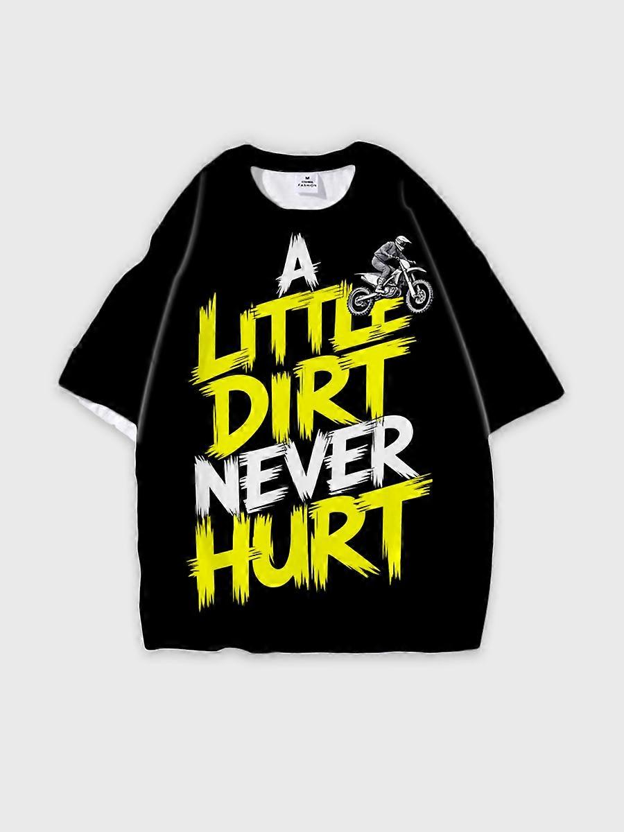 T-shirt round neck Pattern loose short sleeve E535