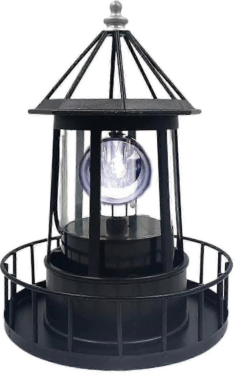 Solar garden lighthouse with 360 degree rotation
