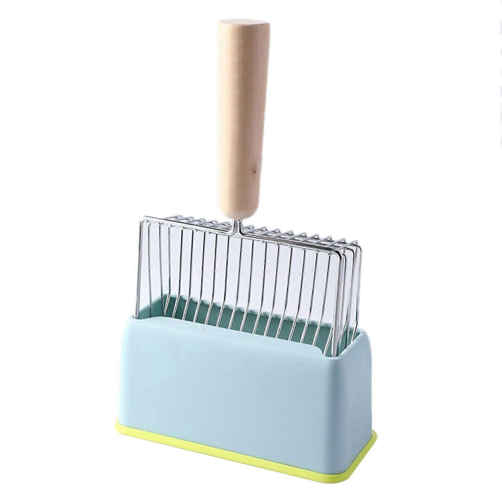 Cat Litter Box Blue With Perforated Hollow Scoop And Litter Cleaning Tool