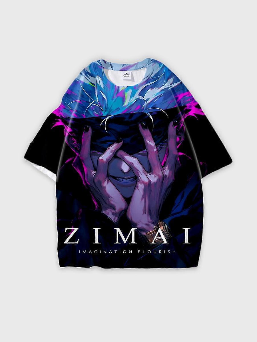 T-shirt round neck Character Pattern loose short sleeve P3443