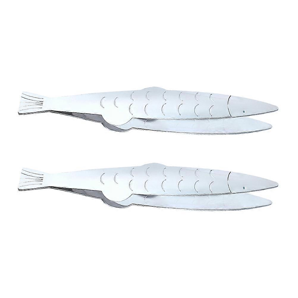 Stainless Steel Fish Bone Tweezers Multifunctional Food Preparation Tools 5.9X0.8X0.6in Practical Design Easy to Clean 2Pcs
