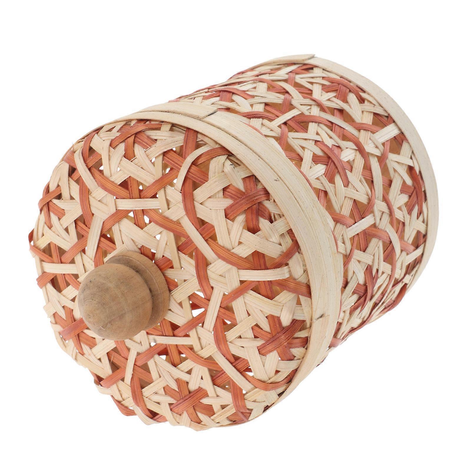 Tea Storage Jar Lidded Organizer for Snacks Stationery and Small Items 4.5 x 4.5 x 5 Inches