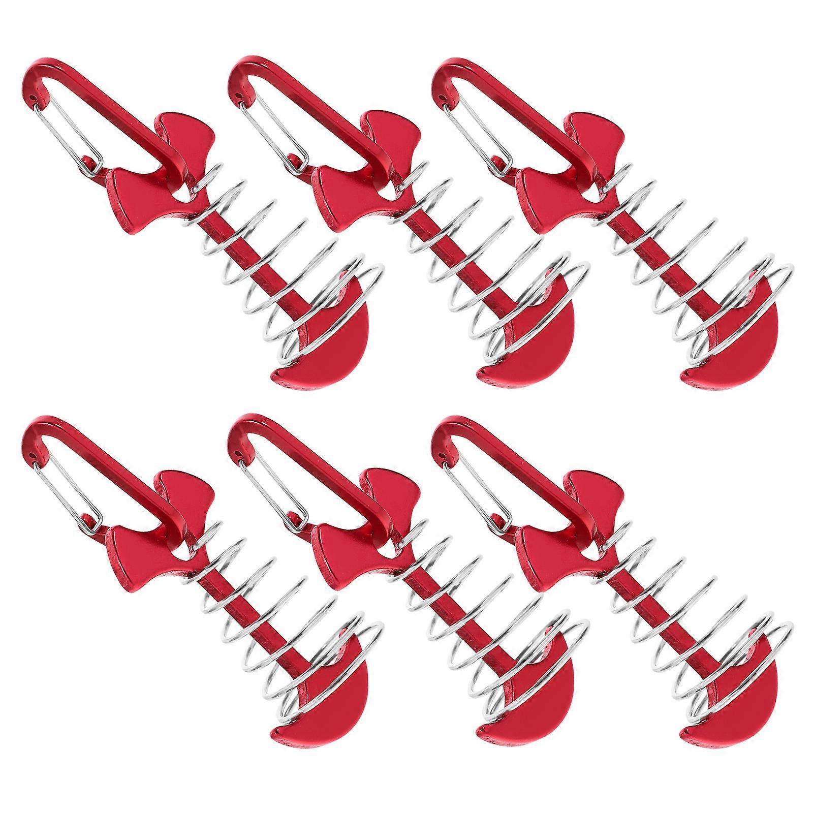 Tent Cord Buckle Wind Rope Fastener Fishbone Pegs Outdoor Gear 9.5X3.6cm 6 Sets