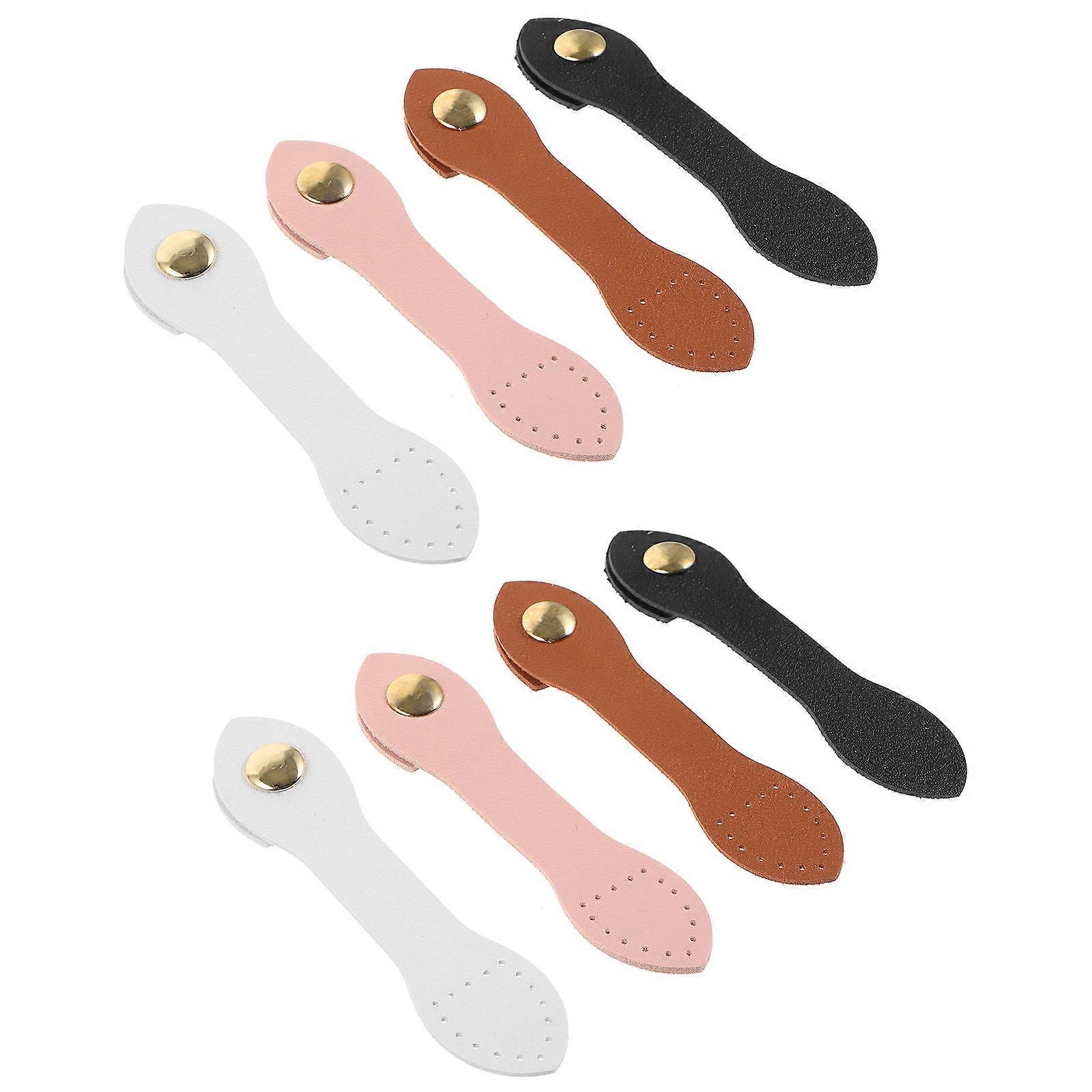 6 Pack PU Snap Buckles for DIY Bags – Easy Install Tab Closures in Brown, Pink, Black, White for Handbag Sewing & Craft Projects