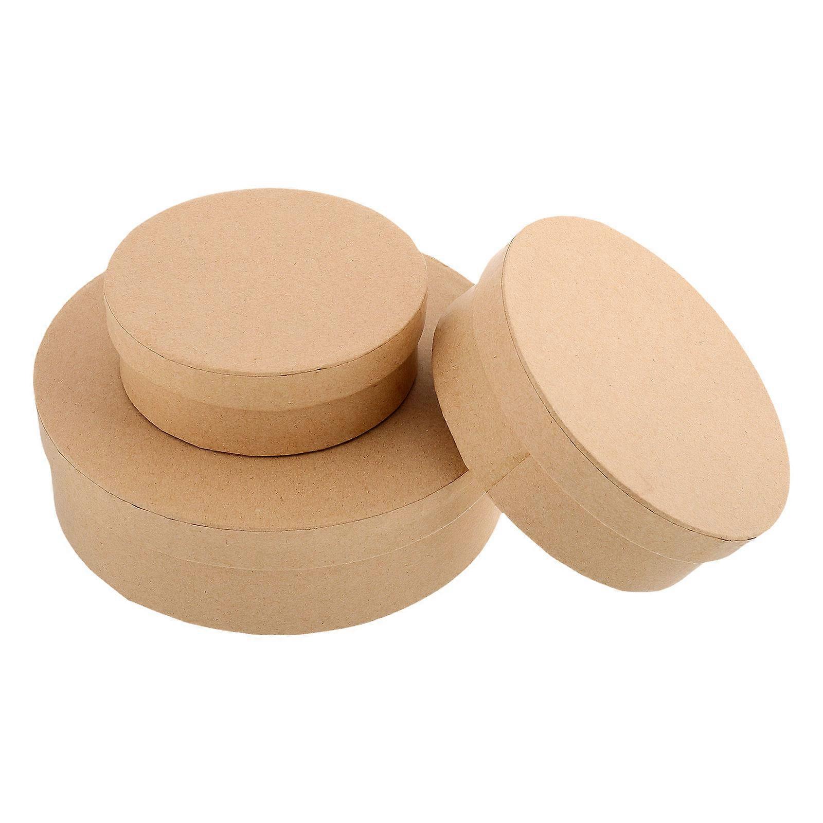Dessert Boxes With Lid Round Paper Candy Box Diy Design For Household Bakery And Present Accessory 3Pcs