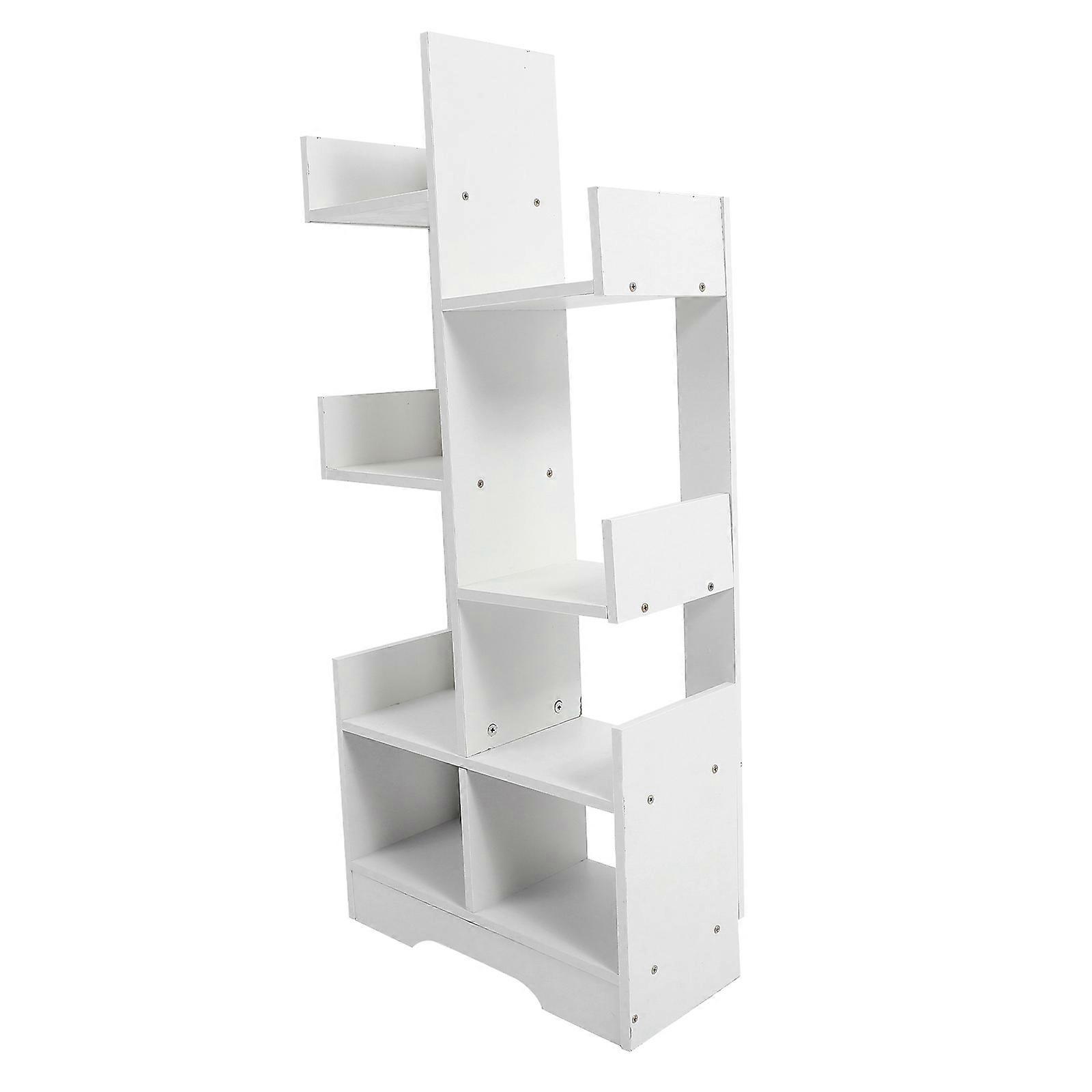 Living Room Bookshelf Solid Wood Organizer Floor Standing Bookcase Minimalist Style White 92.00X41.00X17.00Cm Space Saving 1Set