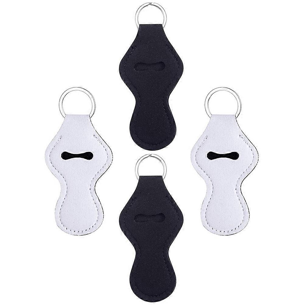 4Pcs Keychain Lip Balm Holder Lipstick Gloss Sleeve Set